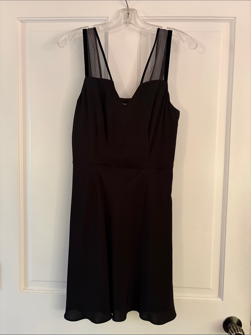 Theory Black Sheer-Strap Mini Dress